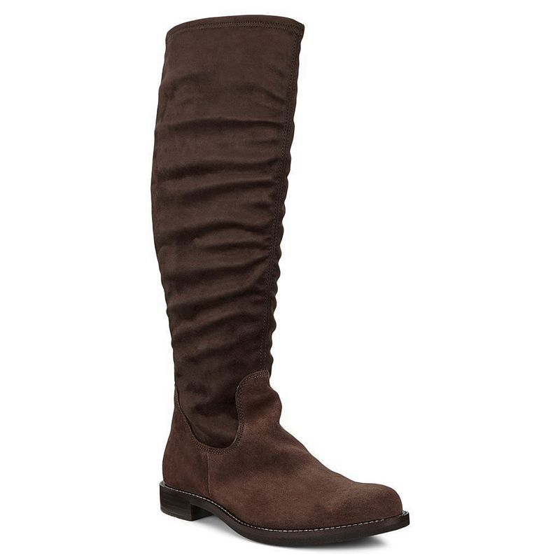 Women Boots Ecco Sartorelle 25 - Knee High Boots Brown - India UNQSAG576